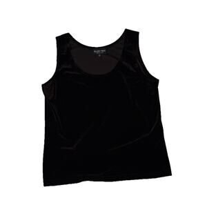 Vtg Womens Y2K Velvet Tank Top Sz 12 Fairygoth Chocolate Brown Chic Ellen Fig